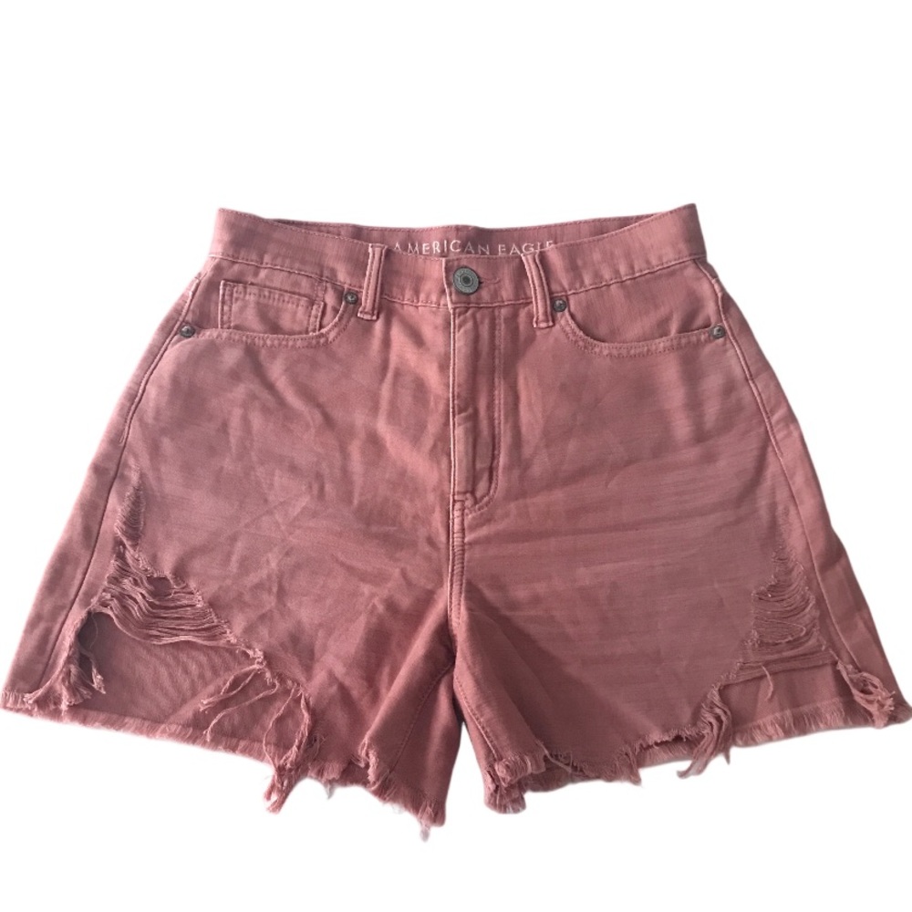 💕 American Eagle High Rise Mom Shorts Blush Size 2 - Picture 2 of 16
